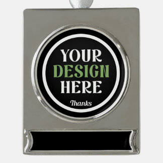 benutzerdefiniert, einzigartig, elegant und minima Banner-Ornament silber