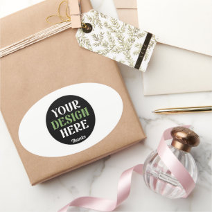 benutzerdefiniert, einzigartig, elegant und minima ovaler aufkleber