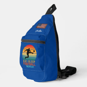 BENUTZERDEFINIERT ESSEN SCHLAFEN FOOTBALL WIEDERHO CROSSBODY BAG