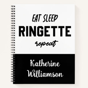 Benutzerdefiniert Essen Schlafen Ringette Wiederho Notizbuch