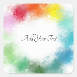 Benutzerdefiniert farbige Vorlagenhandschrift mode Quadratischer Aufkleber