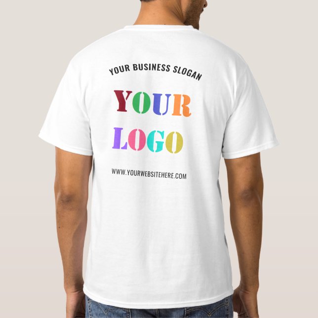 Benutzerdefiniert Firmenlogo und Text-Business-T - T-Shirt (Rückseite)