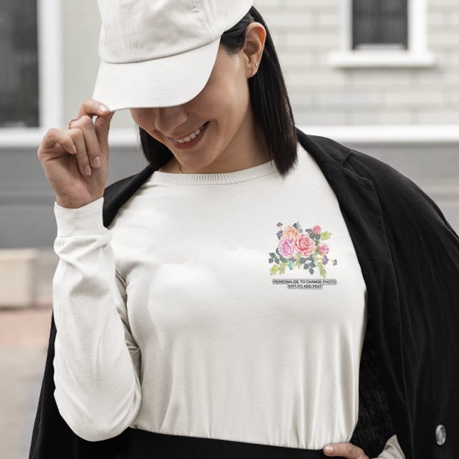 Benutzerdefiniert Foto Artwork - Frauen-LG-Sieb T-Shirt (Custom Personalize Photo Artwork Women's Lg Sleeve T-Shirt)