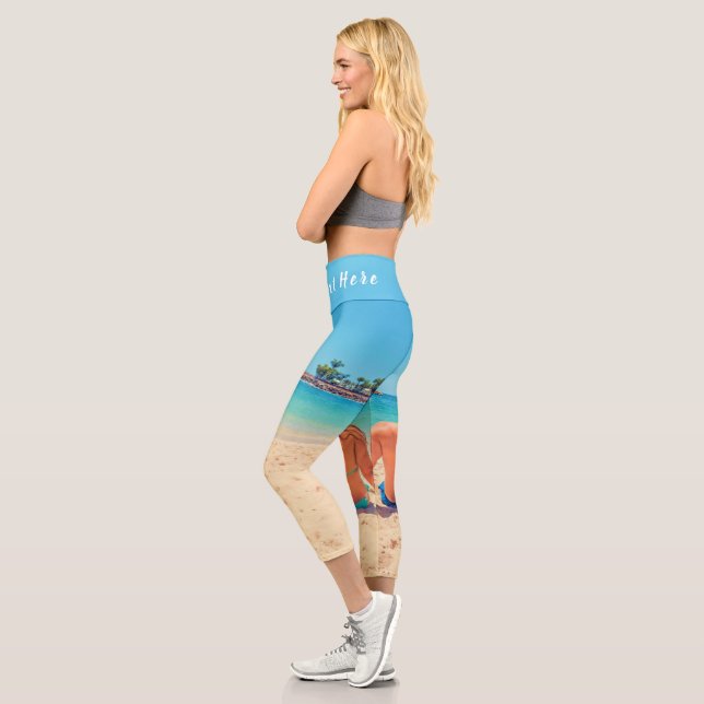 Benutzerdefiniert Foto Capri-Leggings mit Text Capri Leggings (Links)