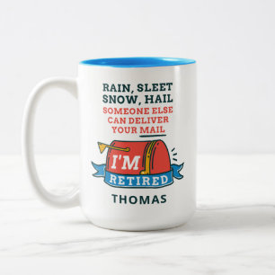 Benutzerdefiniert für den Ruhestand eines Postbote Zweifarbige Tasse