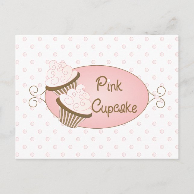 Benutzerdefiniert für rosa Cupcake Postkarte (Vorderseite)