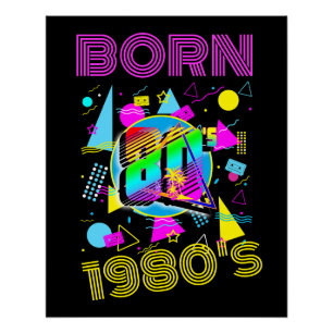 Benutzerdefiniert Geboren 80er Retro 80"er Poster