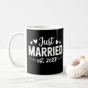 Benutzerdefiniert Gerade verheiratet Est Hochzeits Kaffeetasse