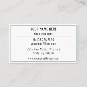 Benutzerdefiniert Gerahmt Ihre Name-Adresse-Info-G Visitenkarte