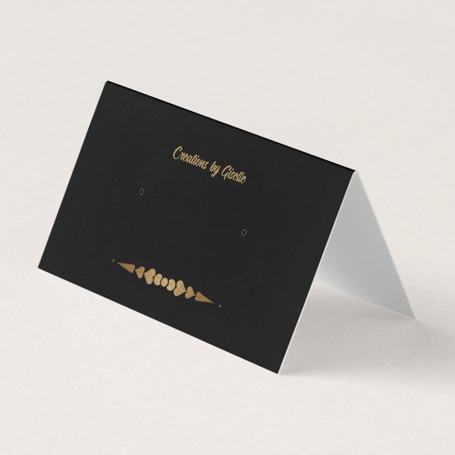 Benutzerdefiniert "Gold" auf Schwarz-Matte-Earring Visitenkarten (Vorderseite)