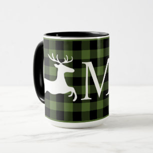 Benutzerdefiniert Grün Schwarz Buffalo Holzfäller Tasse