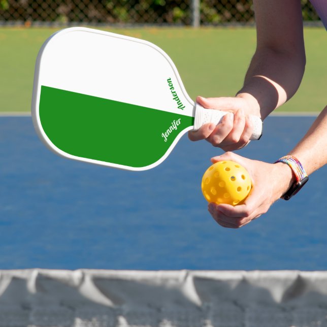 Benutzerdefiniert Grün und Weiß Pickleball Schläger (InSitu)