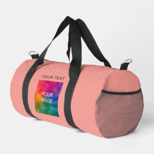 Benutzerdefiniert Hinzufügen von Bild-Text-Peach-F Duffle Bag