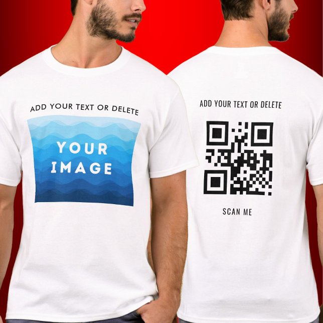 Benutzerdefiniert Hinzufügen von Bildtext und QR-C T-Shirt (Von Creator hochgeladen)