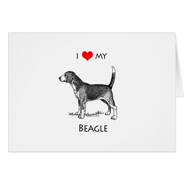 Benutzerdefiniert I Liebe Mein Beagle Hund (Vorderseite (Horizontal))