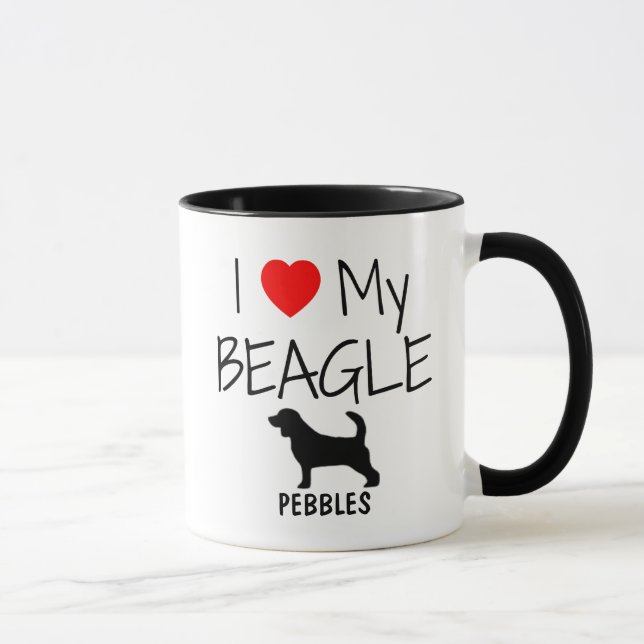 Benutzerdefiniert I Liebe Mein Beagle Tasse (Rechts)