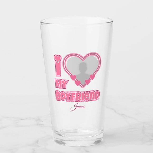 Benutzerdefiniert I Liebe Mein Freund - Foto und N Glas (Vorderseite)
