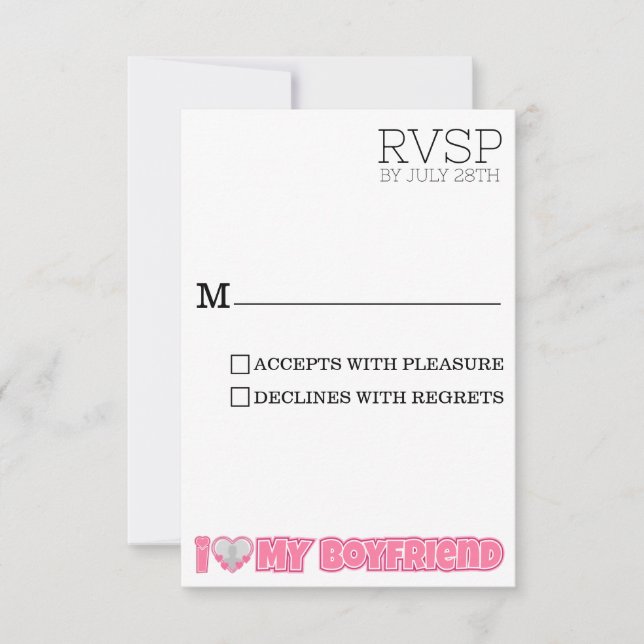 Benutzerdefiniert I Liebe Mein Freund - Foto und N RSVP Karte (Vorderseite)