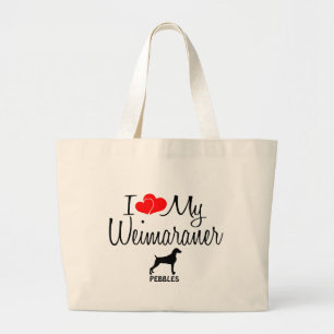 Benutzerdefiniert I Liebe Mein Weimaraner Jumbo Stoffbeutel