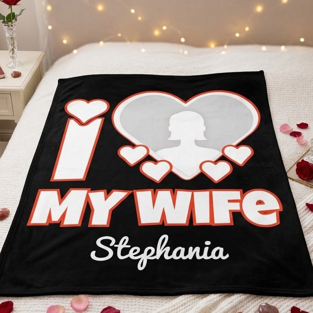 Benutzerdefiniert I Liebe Meine Ehefrau - Name und Fleecedecke (Von Creator hochgeladen)