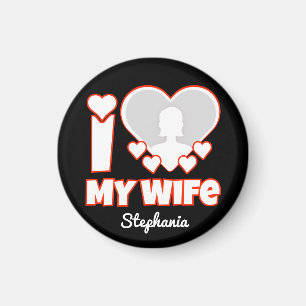 Benutzerdefiniert I Liebe Meine Ehefrau - Name und Magnet