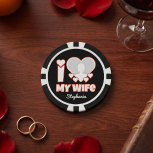Benutzerdefiniert I Liebe Meine Ehefrau - Name und Pokerchips