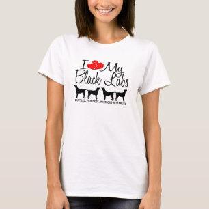Benutzerdefiniert I Liebe meine vier schwarzen Lab T-Shirt