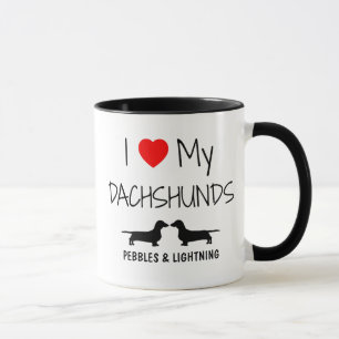 Benutzerdefiniert I Liebe Meine zwei Dackeln Tasse