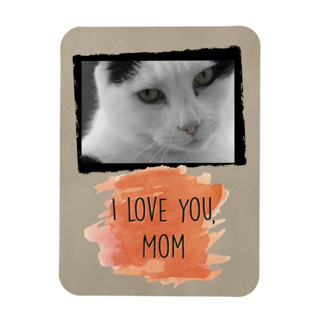 Benutzerdefiniert I Liebe Sie Mama Cat Foto Magnet (Vertikal)