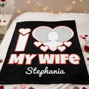 Benutzerdefiniert Ich liebe meine Frau – Name und Fleecedecke