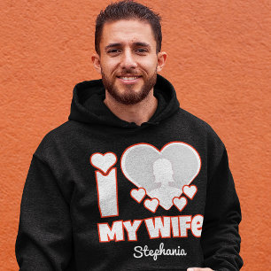 Benutzerdefiniert Ich liebe meine Frau – Name und  Hoodie