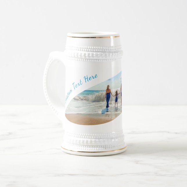 Benutzerdefiniert Ihr Foto Beer Stein Geschenk ben Bierglas (Vorderseite Links)