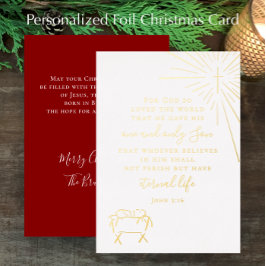 Benutzerdefiniert Johannes 3,16 Originale Weihnach Folien Feiertagskarte