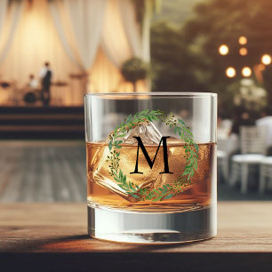 Benutzerdefiniert Klassisches Vintag-Chic-Monogram Whiskyglas