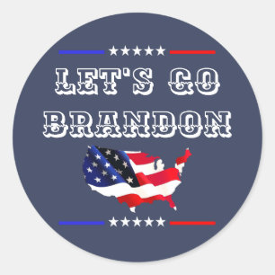 Benutzerdefiniert LET'S GO BRANDON Lustiger Humor Runder Aufkleber