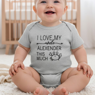 Benutzerdefiniert Lustig Ich liebe meinen Onkel ( Baby Strampler