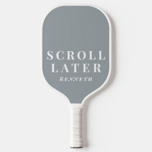 Benutzerdefiniert Lustig Minimalistisch Grau Weiß  Pickleball Schläger