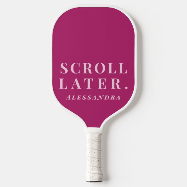 Benutzerdefiniert Lustig Minimalistisch Heiß Rosa  Pickleball Schläger (Vorderseite)