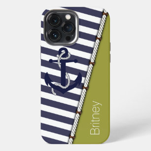Benutzerdefiniert Lustig Navy Blau Weiße Streifen iPhone Hülle