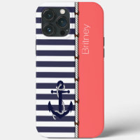 Benutzerdefiniert Lustig Navy Blau Weiße Streifen