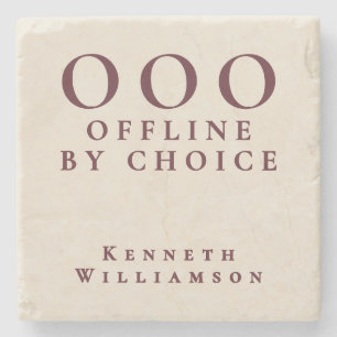 Benutzerdefiniert Lustig OOO Minimalistisch Creme Steinuntersetzer