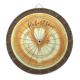 Benutzerdefiniert Lustig Retro Kaffee Cappuccino L Dartscheibe