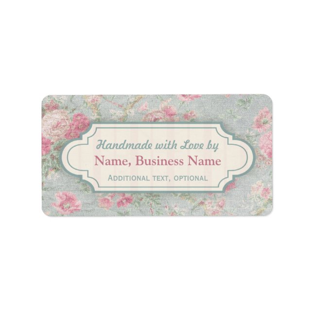 Benutzerdefiniert mit Liebe Labels Shabby Chic Adressaufkleber (Vorne)