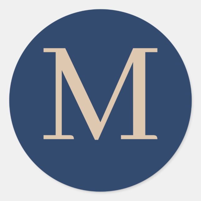 Benutzerdefiniert mit Monogramm Runder Aufkleber (Vorderseite)