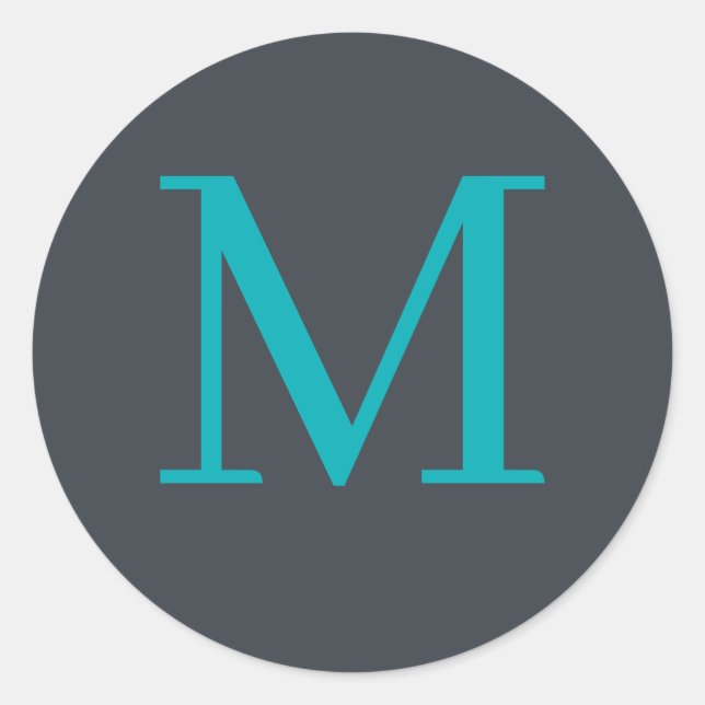 Benutzerdefiniert mit Monogramm Runder Aufkleber (Vorderseite)