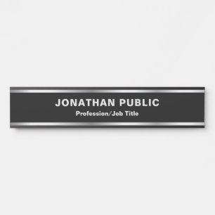 Benutzerdefiniert Modern Schwarz & Silber Glamour Türschild