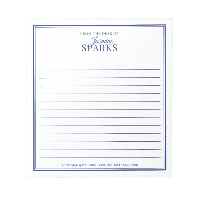 Benutzerdefiniert, modern vom Schreibtisch mit Nam Notizblock (Vorderseite)