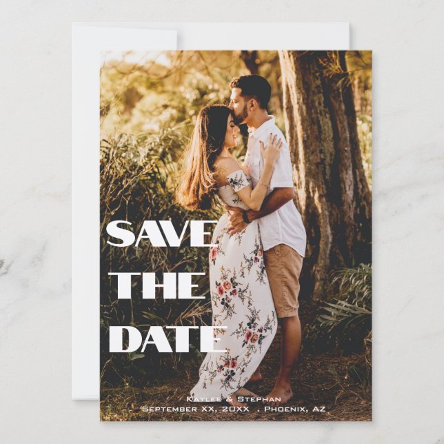Benutzerdefiniert Modernes, elegantes Personalisie Save The Date (Vorderseite)