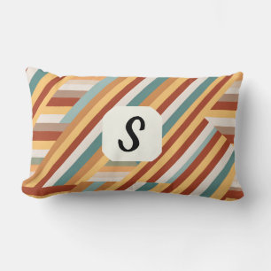 Benutzerdefiniert Monogram Modern Retro 70er Geome Lendenkissen