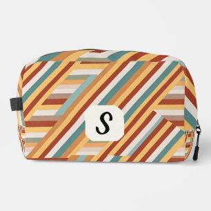 Benutzerdefiniert Monogram Modern Retro 70er Geome Waschbeutel